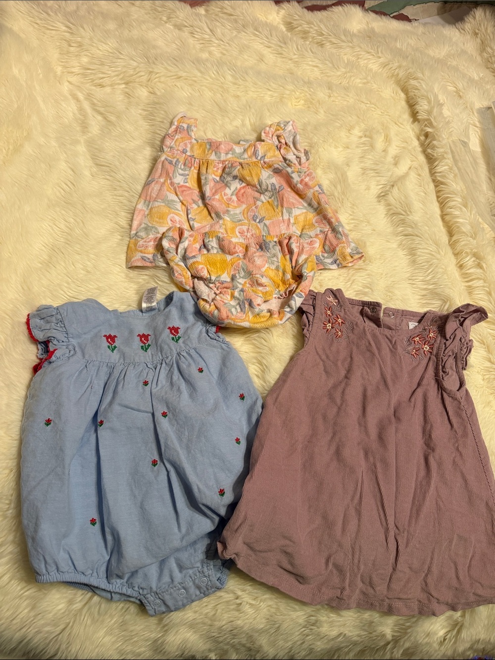 Carter's Pink & Yellow Floral Bubble Diaper Cover